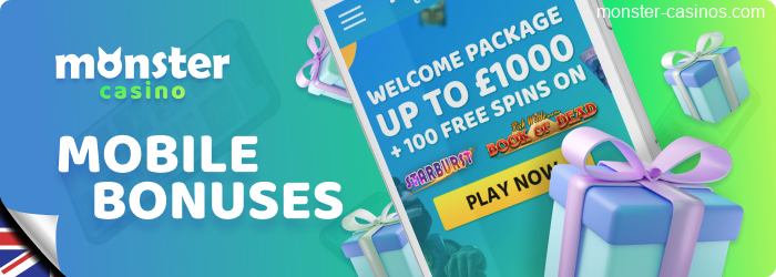 Bonuses for Mobile UK Players at Monster Casino