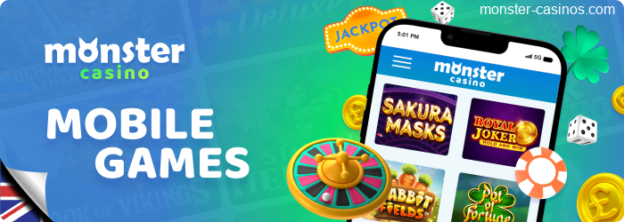 Monster Casino Mobile offers over 2,000 games for UK players