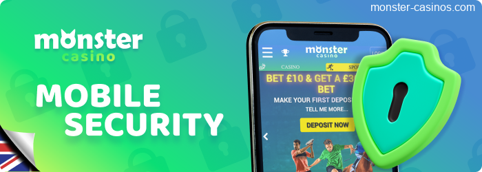 Private information security for mobile Players at Monster Casino in UK