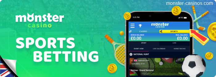 Betting category for Mobile players at Monster Casino UK