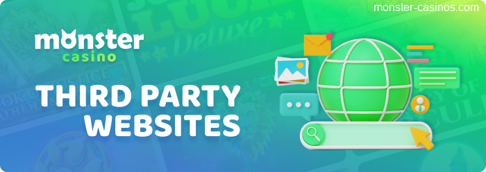 Links to third party websites on the Monster Casino UK page