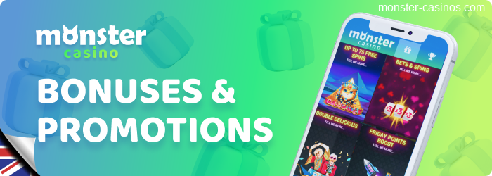 Monster Casino Bonus offers for UK players