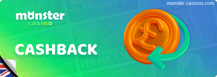 Cashback at Monster Casino UK