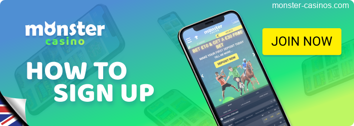 Monster Casino - Registration Benefits for UK Players