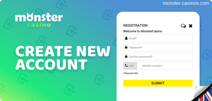 How to register at Monster Casino UK