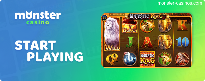 Begin playing on the Monster Casino UK